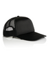 Sooty logo trucker cap. Side view. Black 